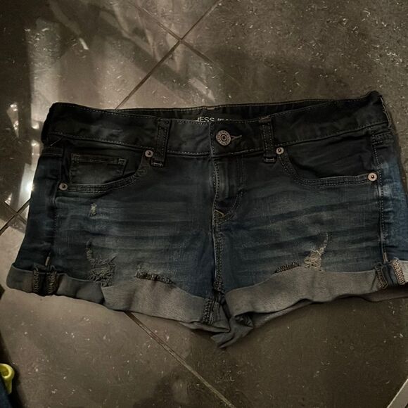 Size 2 Black Ombre Dipped Express Jean Shorts - Picture 1 of 6
